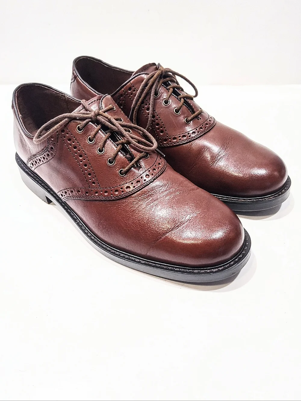 Johnston & Murphy Tabor Saddle Oxford Dress Shoes Men’s 9.5M US Brown Leather